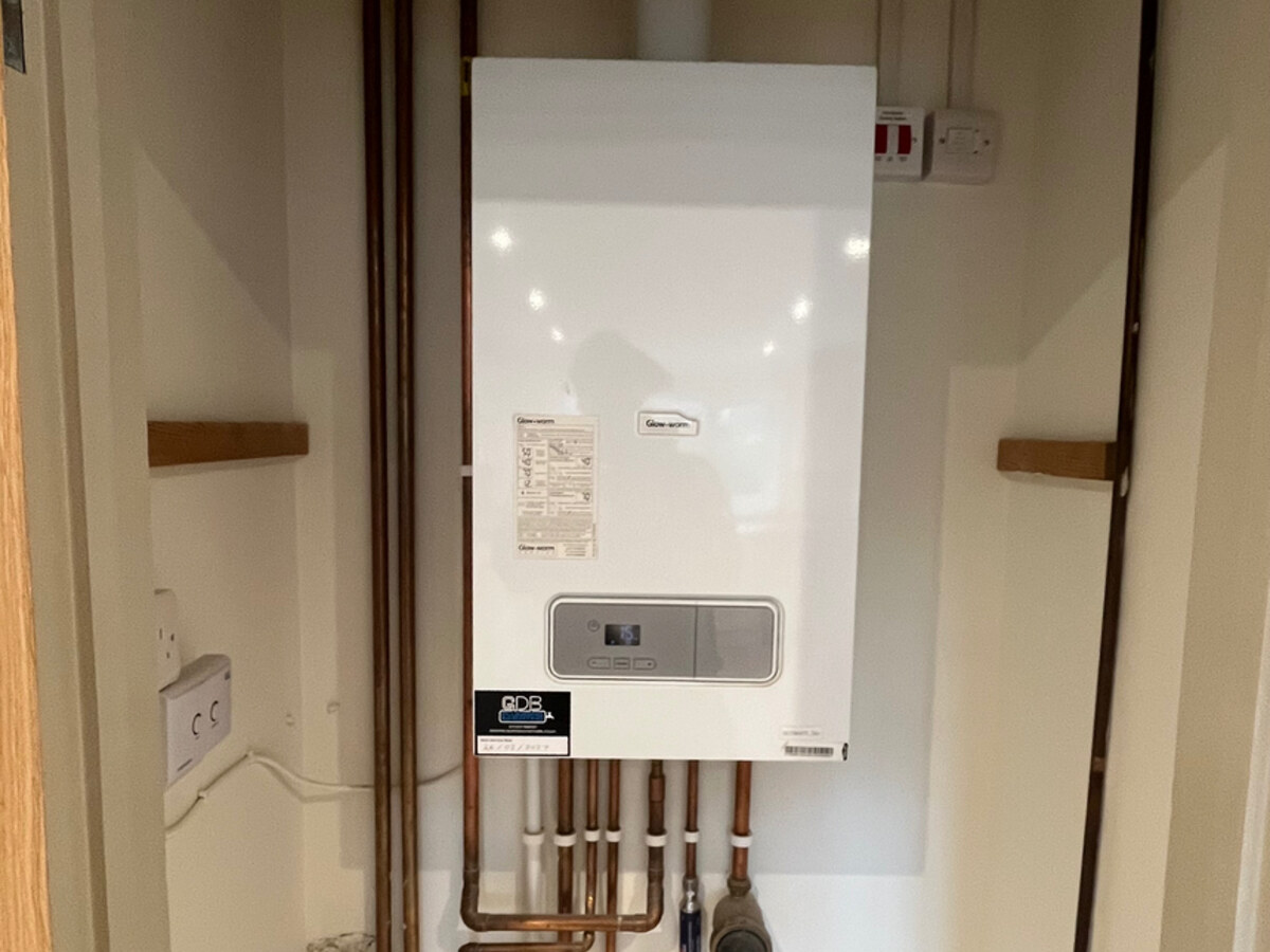 Glow-worm boiler installed by GDB Plumbing and Heating with new copper pipework